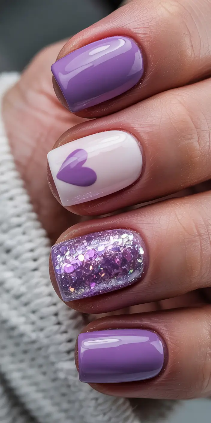Fresh Cute Nail Inspiration Winter 2025–2026 Lavender Love Short Nails