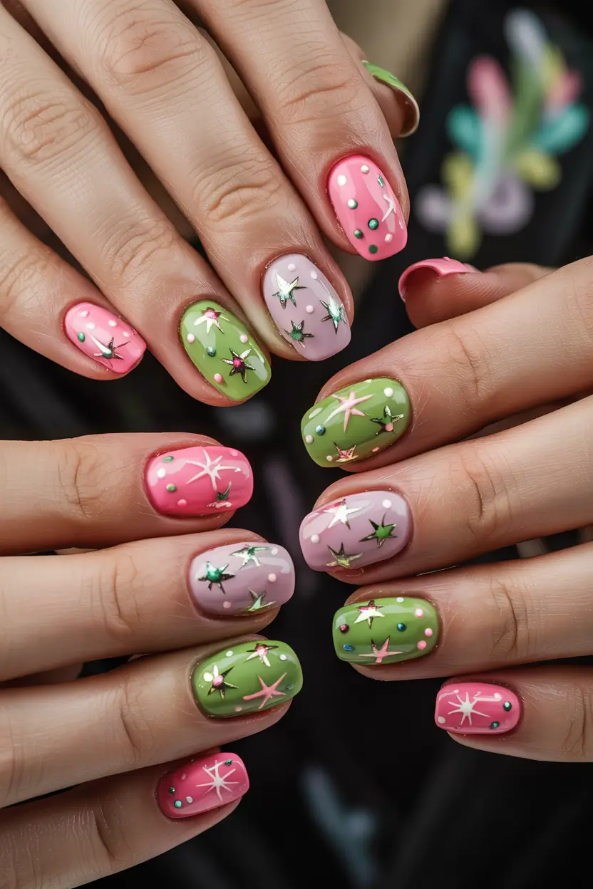 Fresh Cute Nail Inspiration Winter 2025–2026 Pastel Holiday Confetti