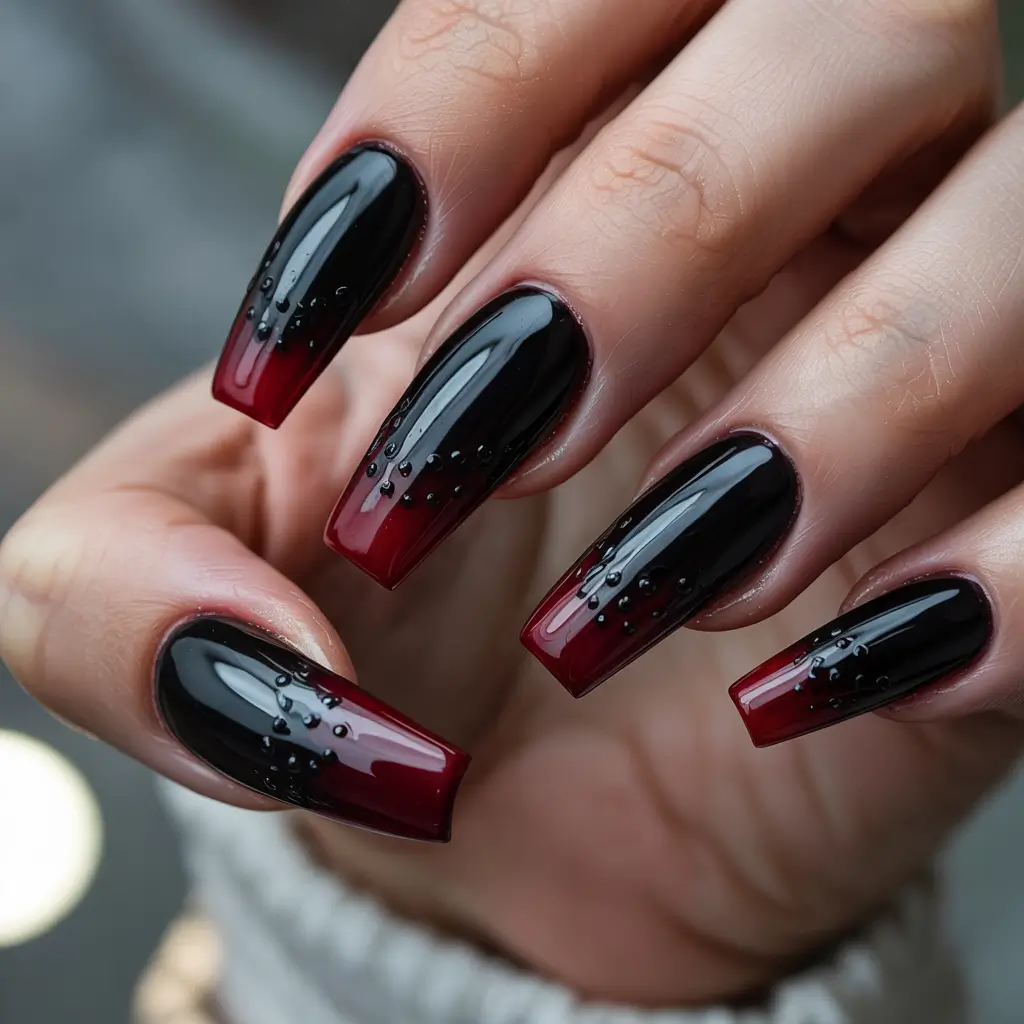 Fresh Cute Nail Inspiration Winter 2025–2026 Black Cherry Ombre