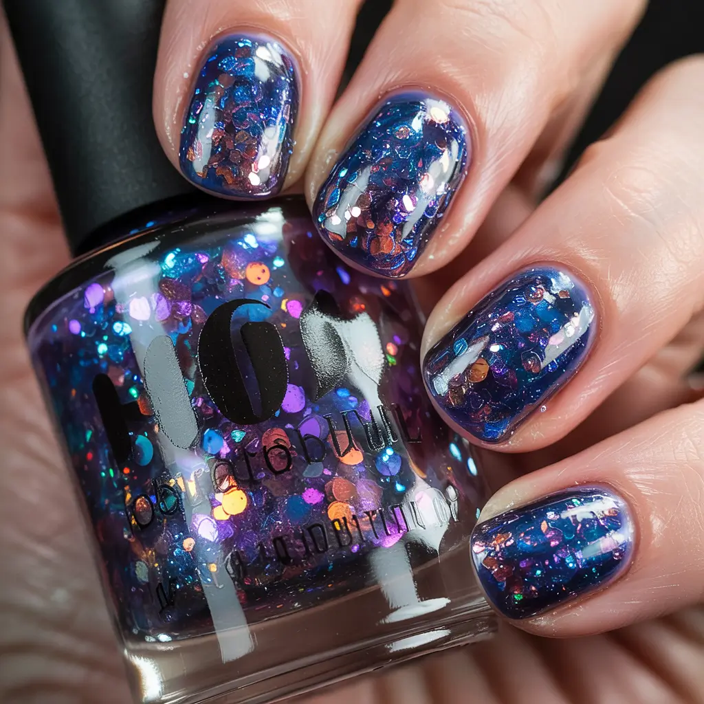 Fresh Cute Nail Inspiration Winter 2025–2026 Galaxy Glitter Glam
