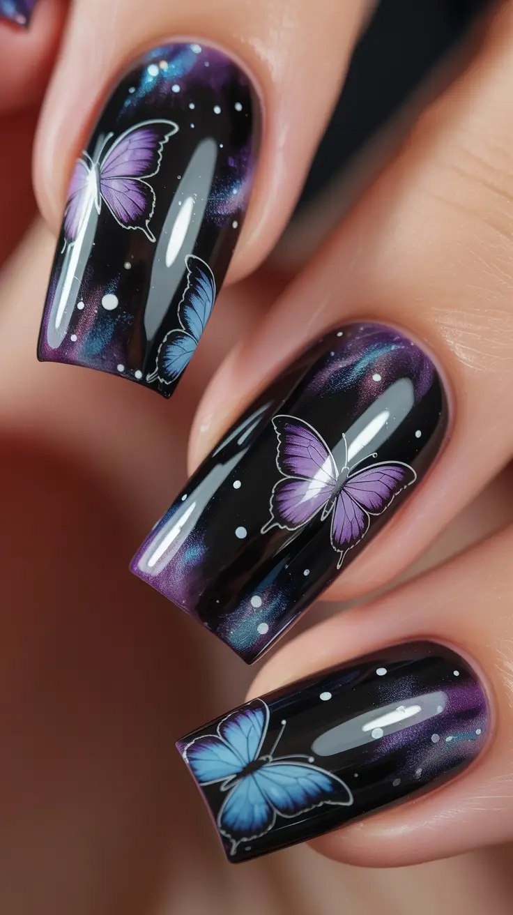 Fresh Nail Colors Winter 2025–2026 Galaxy Butterflies and Cosmic Dreams