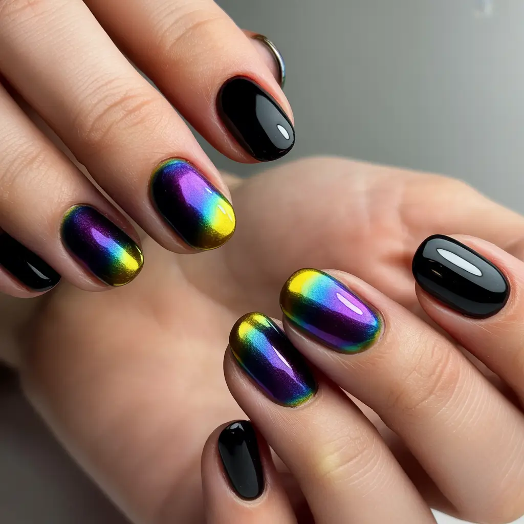 Fresh Nail Colors Winter 2025–2026 Holographic Night Glow
