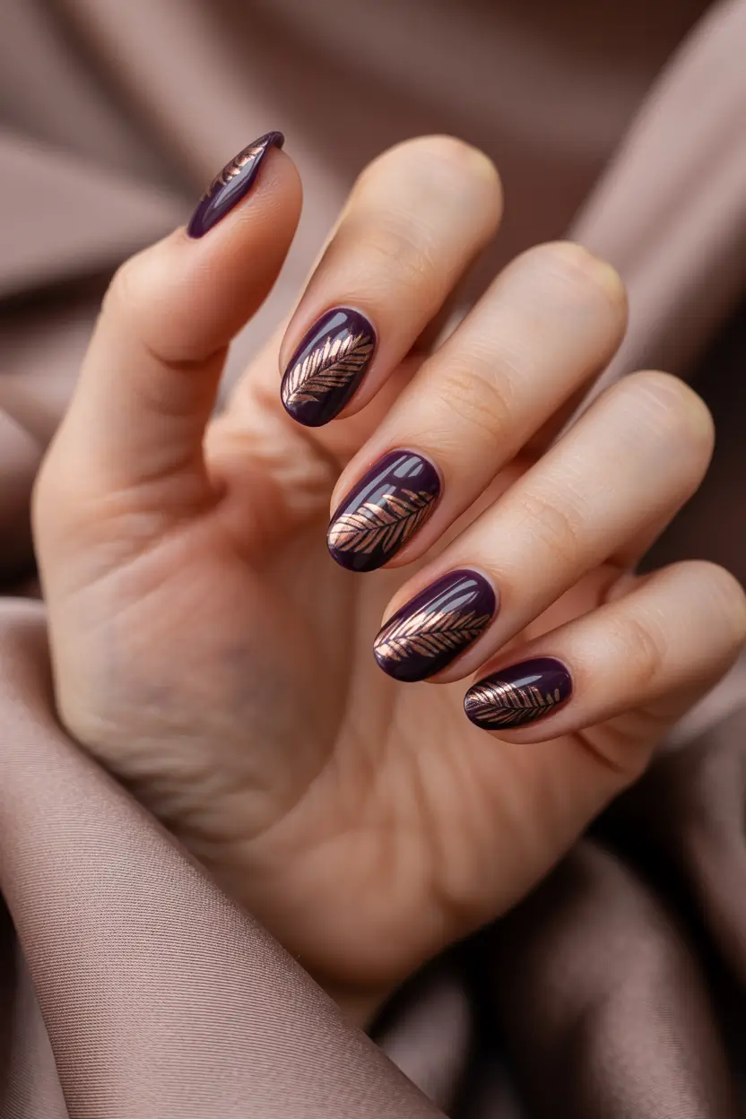 Fresh Nail Colors Winter 2025–2026 Bronzed Plum Elegance
