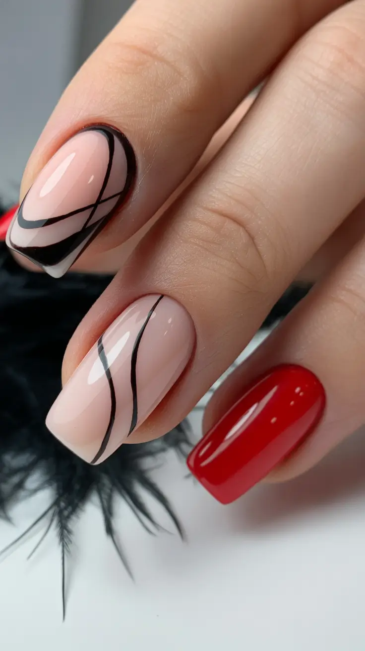 Fresh Nail Colors Winter 2025–2026 Red Meets Minimalist Lines