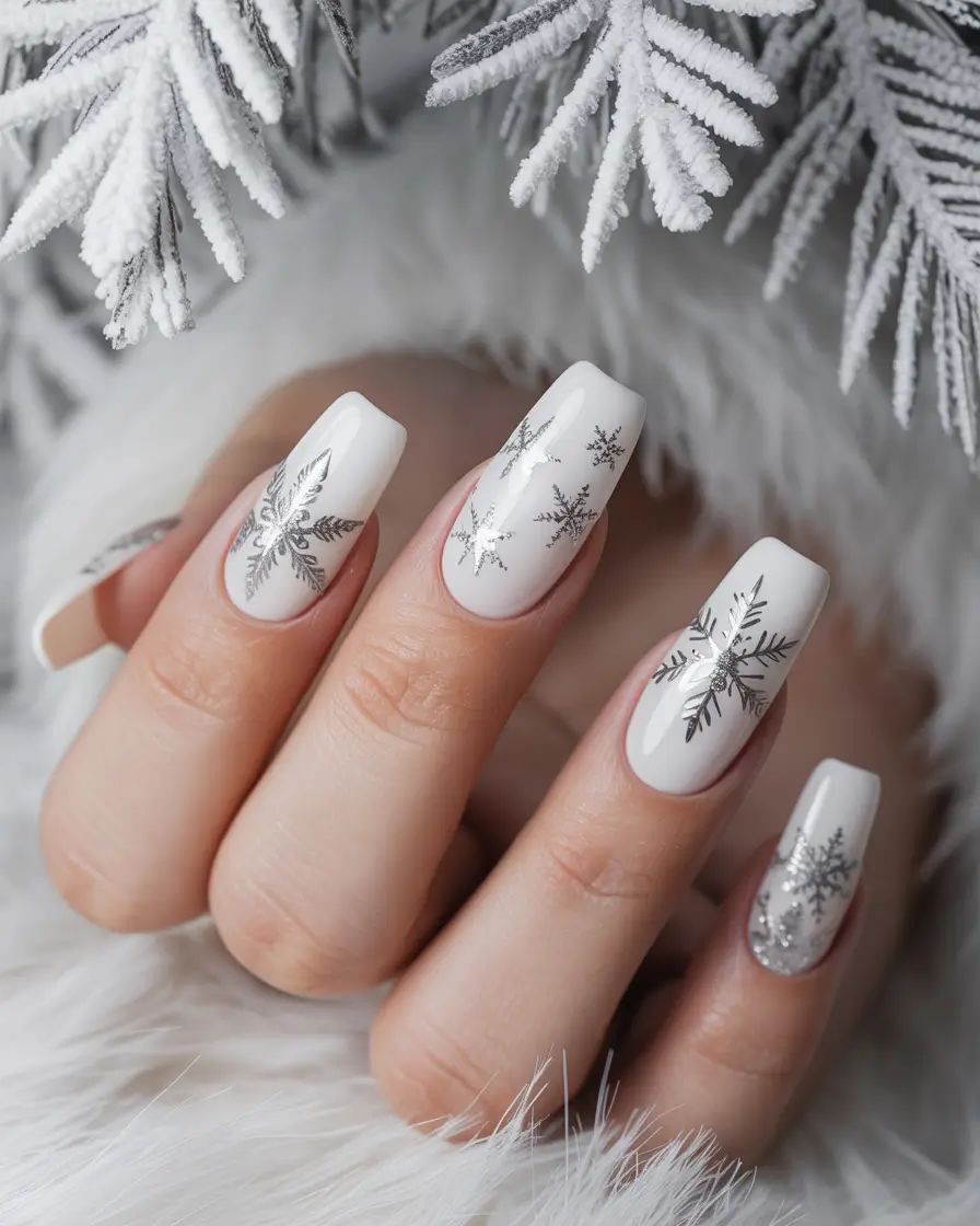 Fresh Nail Colors Winter 2025–2026 Snowflake White Perfection