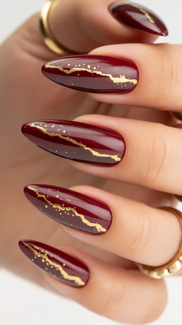 Fresh Nail Colors Winter 2025–2026 Burgundy Gold Luxe