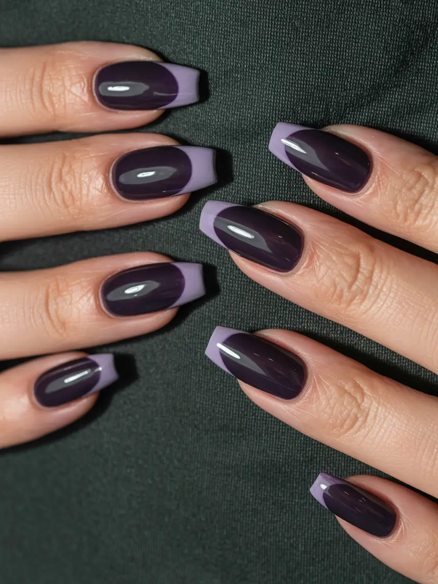 Gel Nail Trends Christmas 2025 Shadowed Mauve Edges