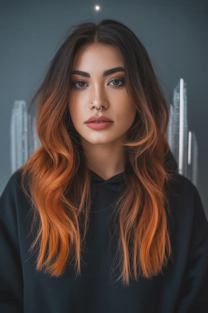 Hair Color Ideas Auburn for Winter 2025 – 2026 Fiery Ombre Auburn