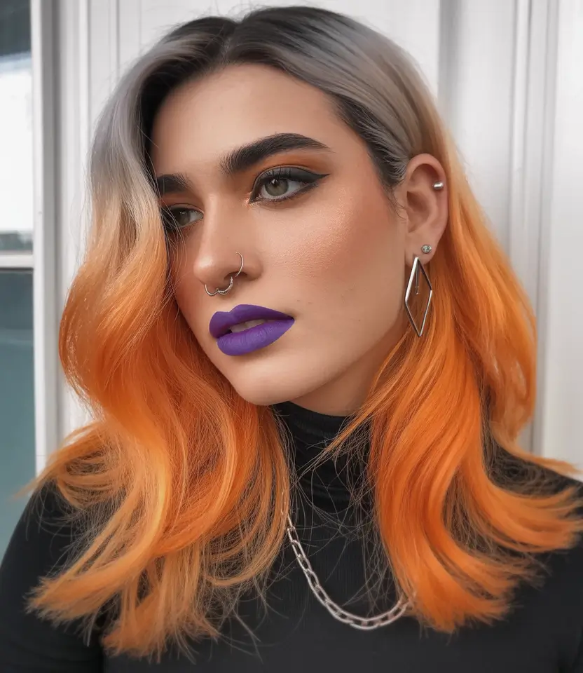 Hair Color Ideas Auburn for Winter 2025 – 2026 Platinum Orange Auburn