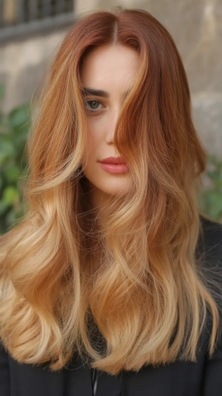 Hair Color Ideas Auburn for Winter 2025 – 2026 Sunset Auburn Ombre