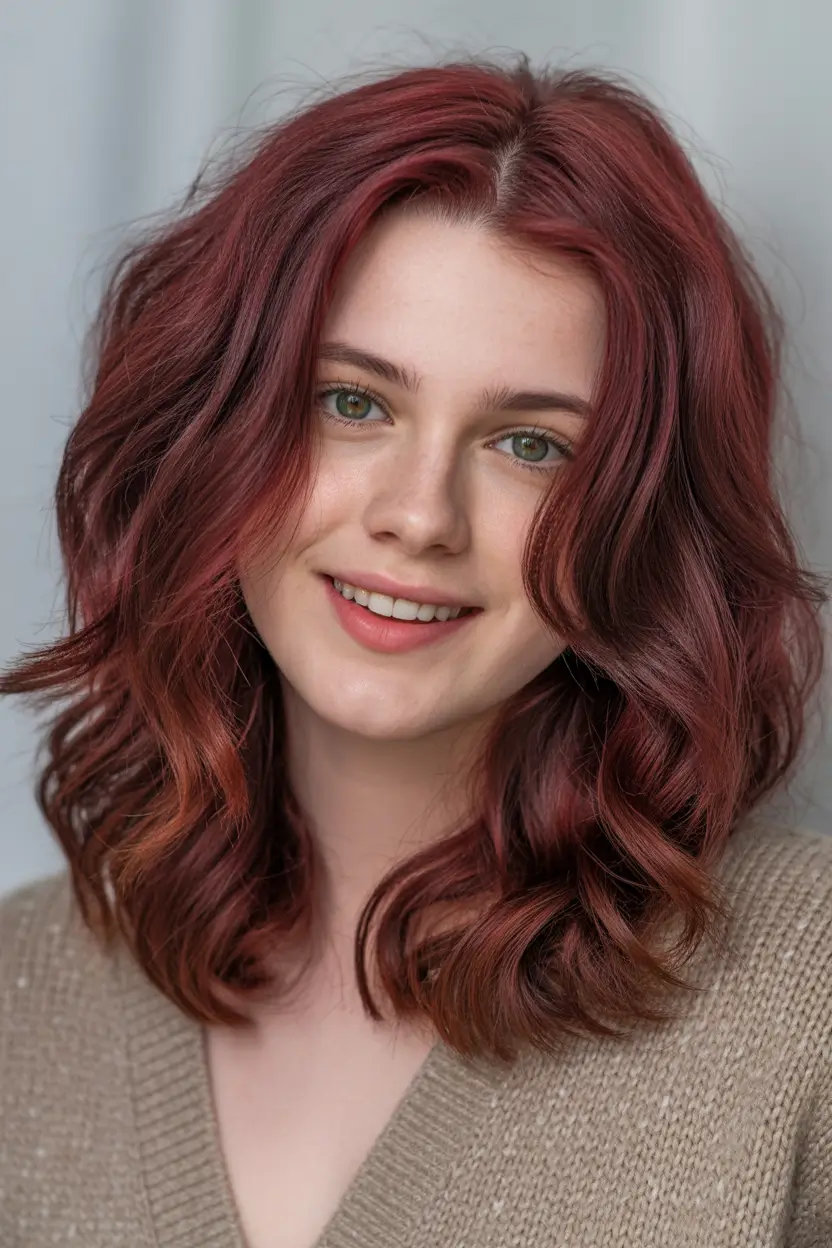 Hair Color Ideas Auburn for Winter 2025 – 2026 Berry Red Auburn