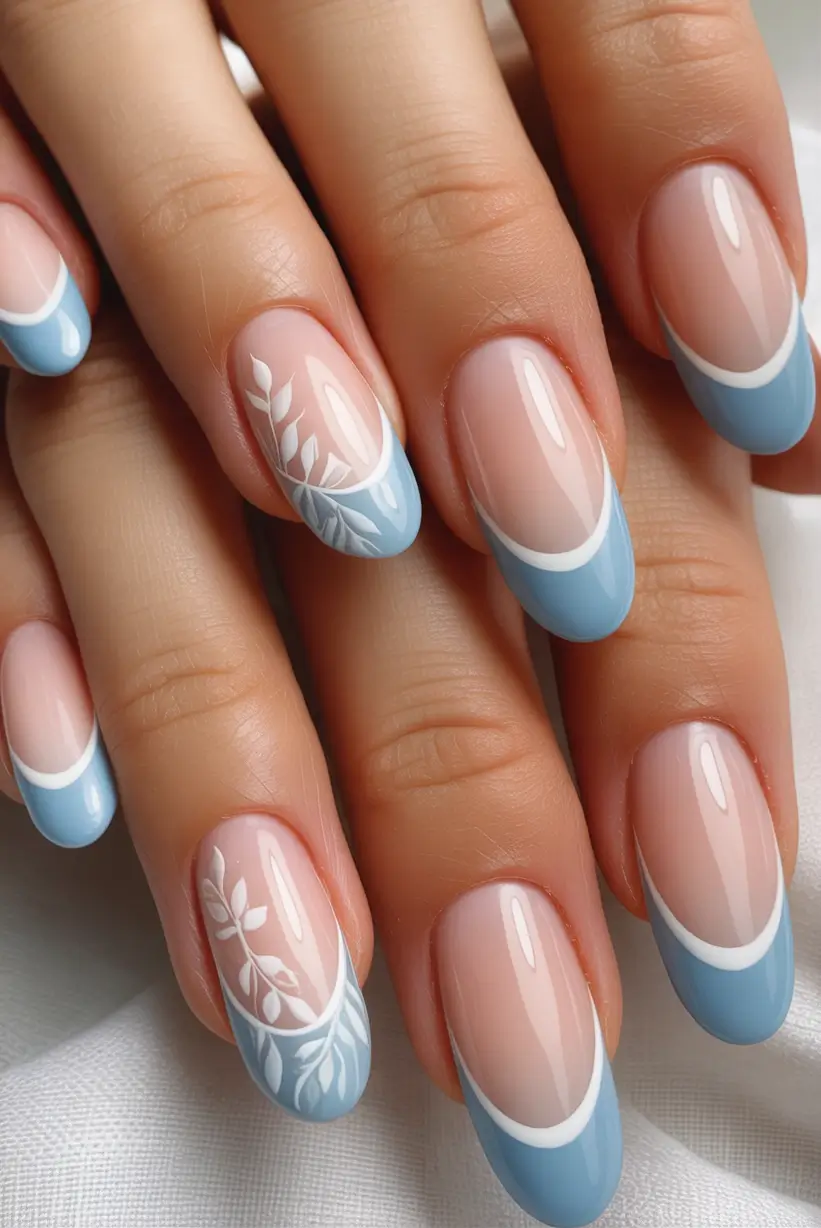 Neutral Nail Art Ideas for Winter 2025–2026 Frosted Sky French