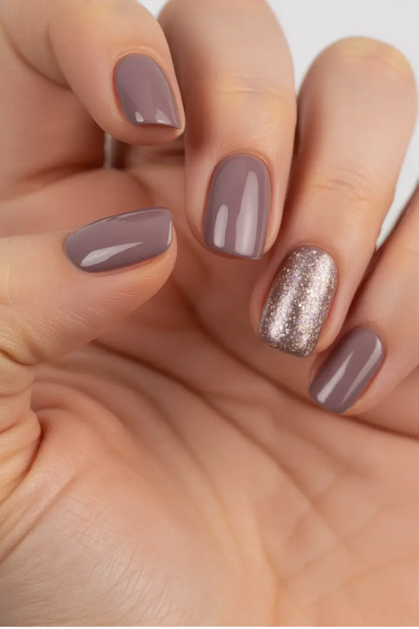 Neutral Nail Art Ideas for Winter 2025–2026 Muted Mauve Glow