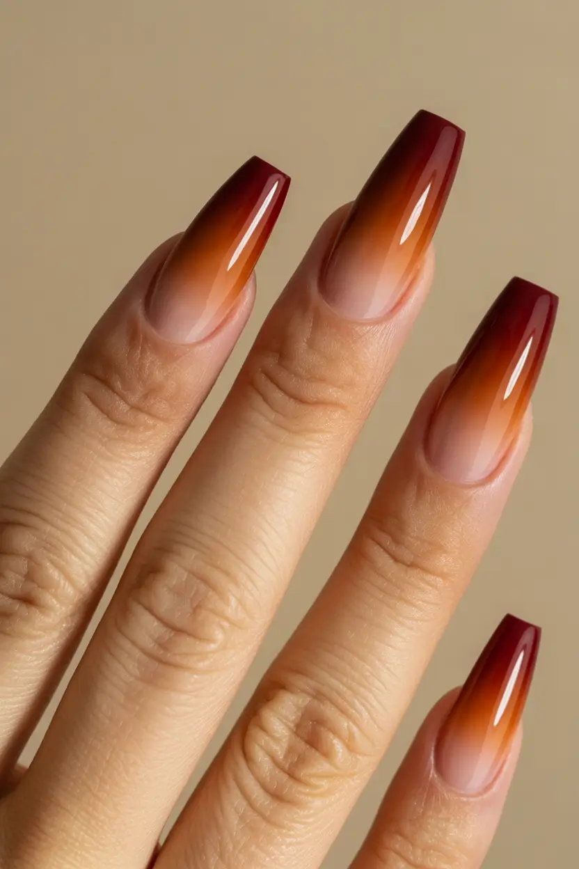 November 2025 Nail Colors Ideas Sunset Ombre Fade
