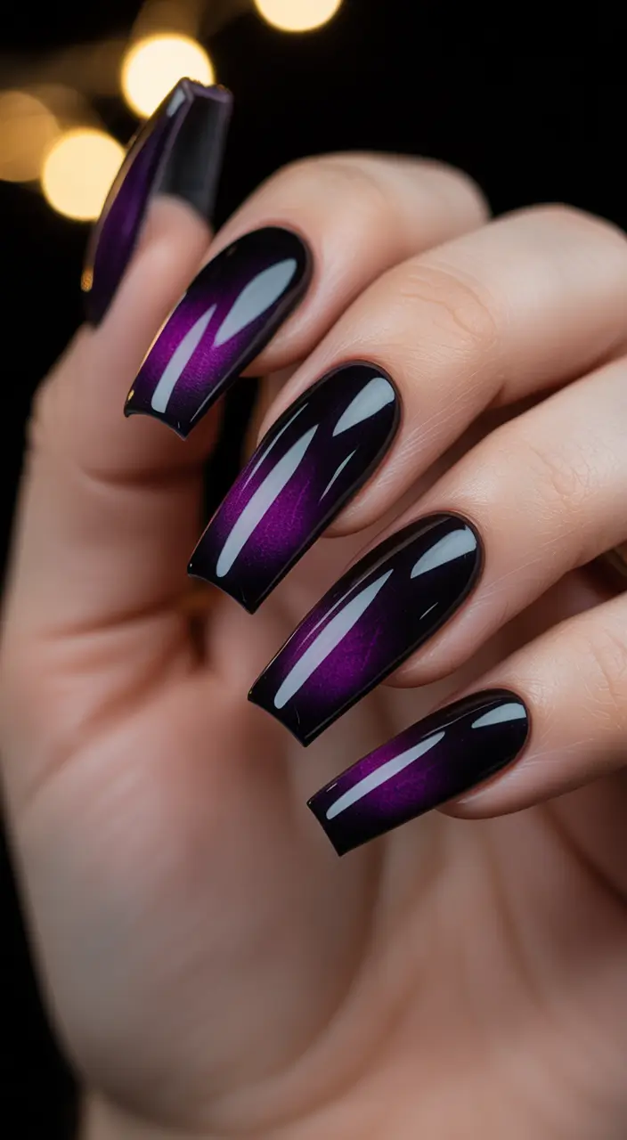 November 2025 Nail Colors Ideas Blackberry Ombre Drama