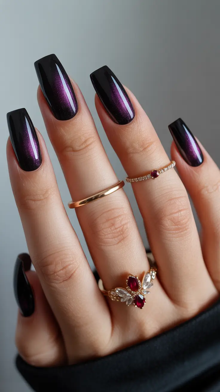 November 2025 Nail Colors Ideas Midnight Purple Mystery