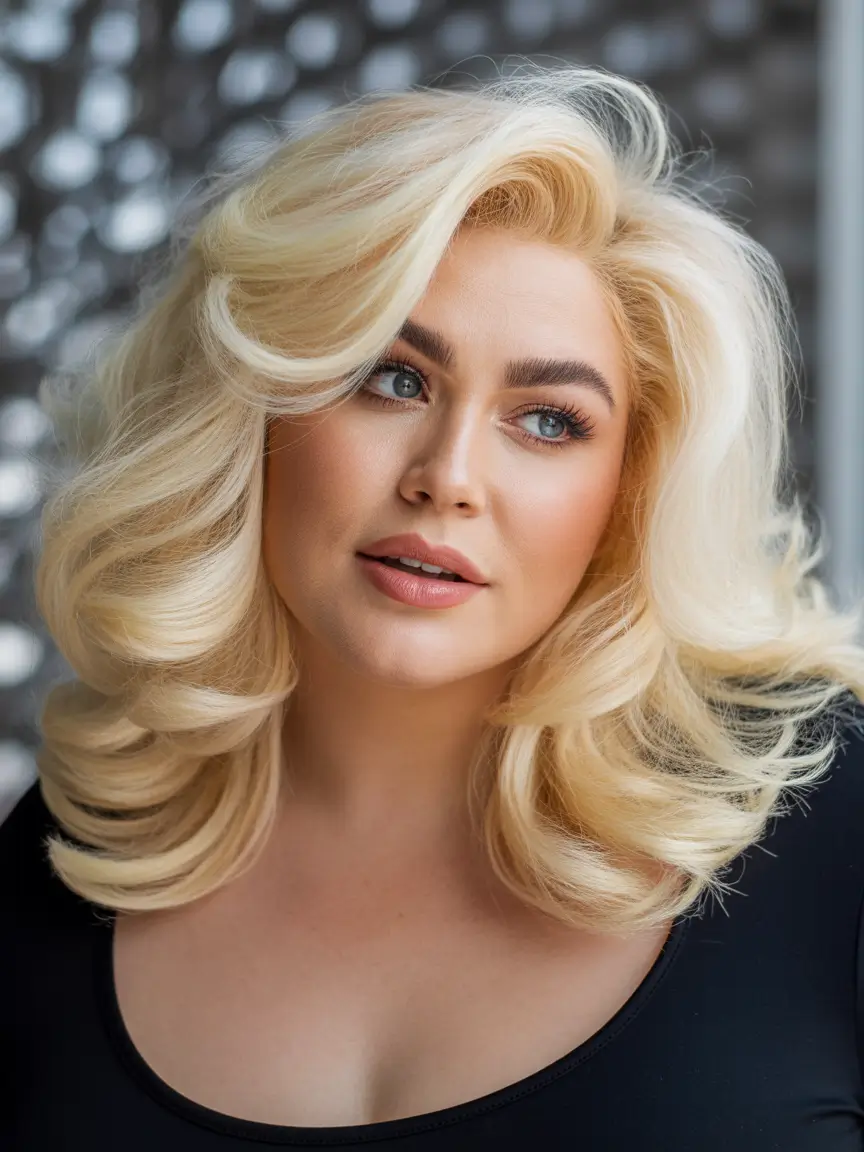 Plus Size Winter Haircuts for Women 2025 2026 Voluminous Retro Layers