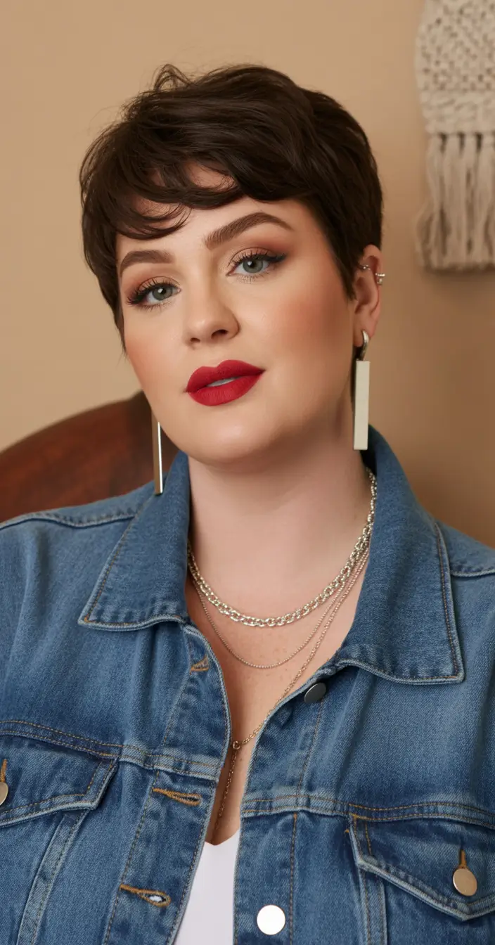 Plus Size Winter Haircuts for Women 2025 2026 Classic Pixie with Modern Volume