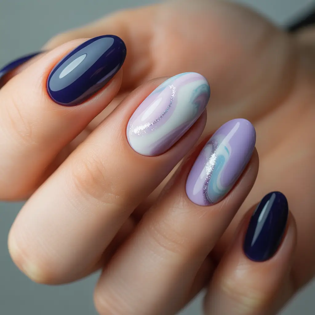 Gel simple art Lavender Whirl
