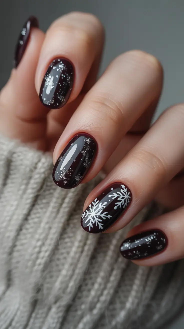 Simple cute art Snowfall on Wine