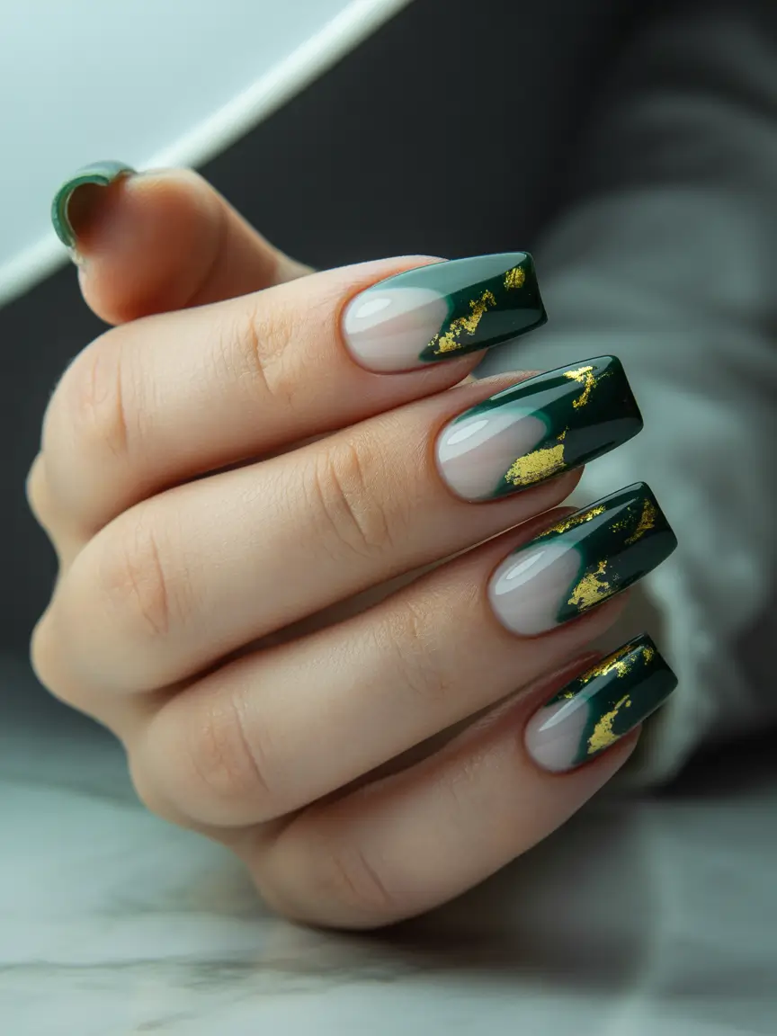 French tips manicure Emerald Luxe French