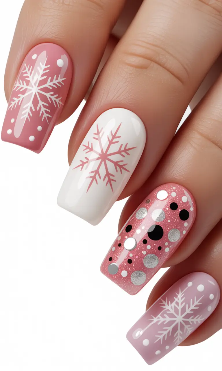 Snowflake Winter Nails 2025–2026 Iridescent Ice Queen