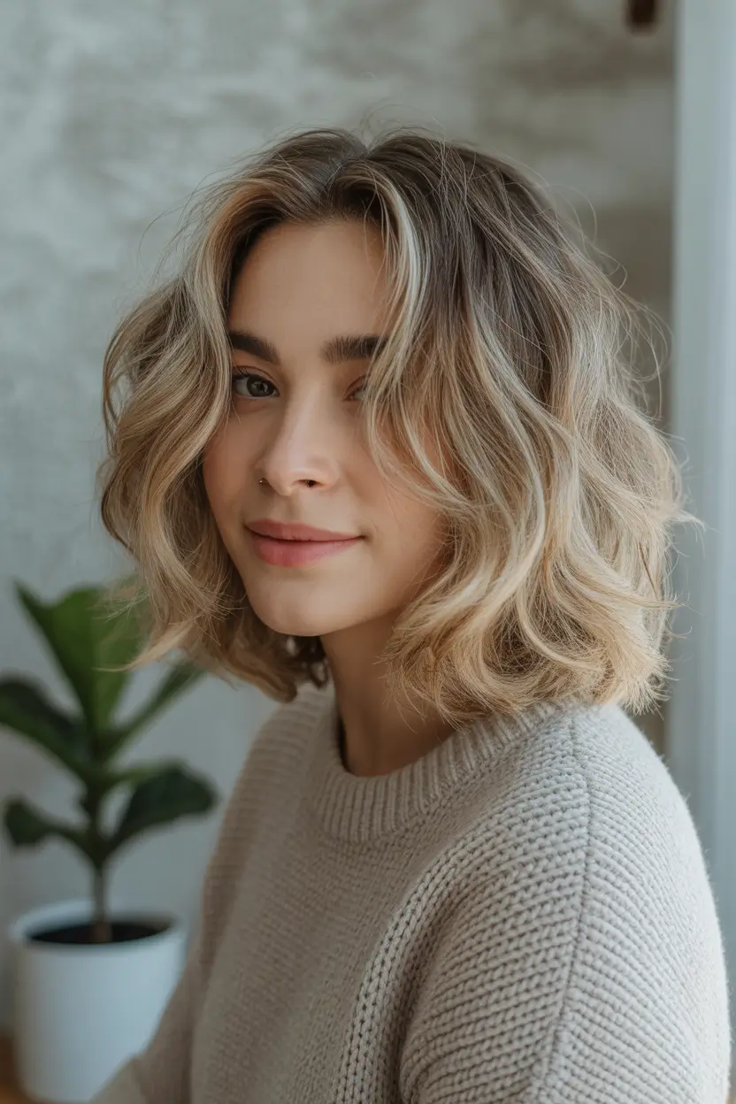 Soft Winter Hair Colors 2025–2026 Soft Sand Blonde Bob