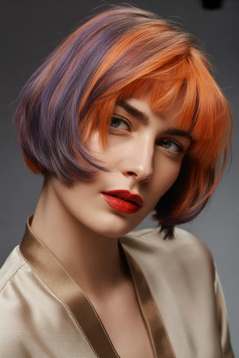 Soft Winter Hair Colors 2025–2026 Violet-Copper Expression Bob