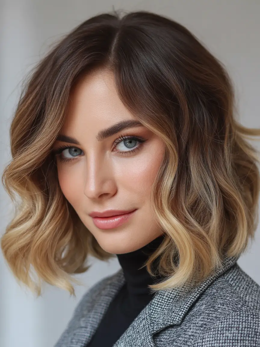 Soft Winter Hair Colors 2025–2026 Rooted Caramel Ombre