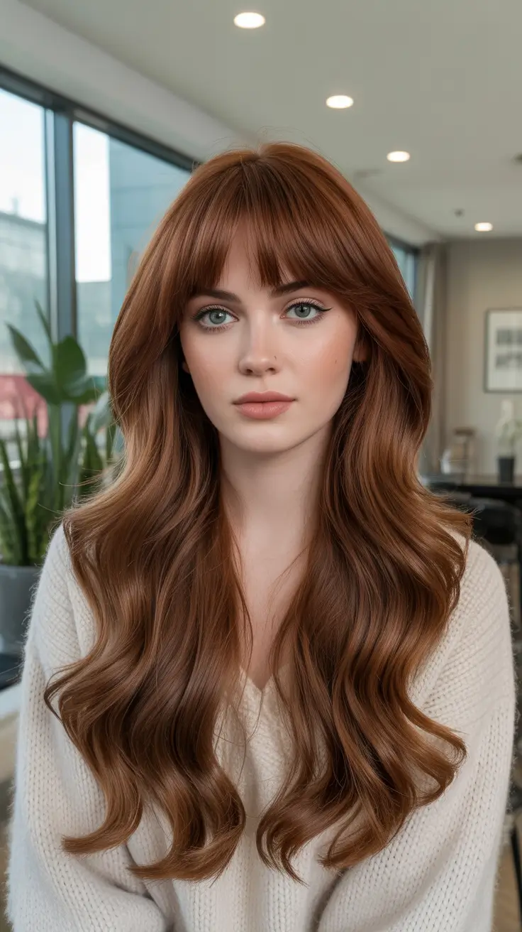Soft Winter Hair Colors 2025–2026 Velvet Brown Waves