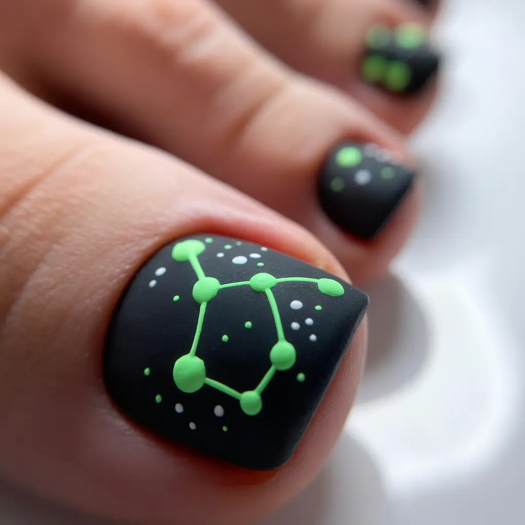 toe nails and color ideas winter 2025 2026 Cosmic Constellation