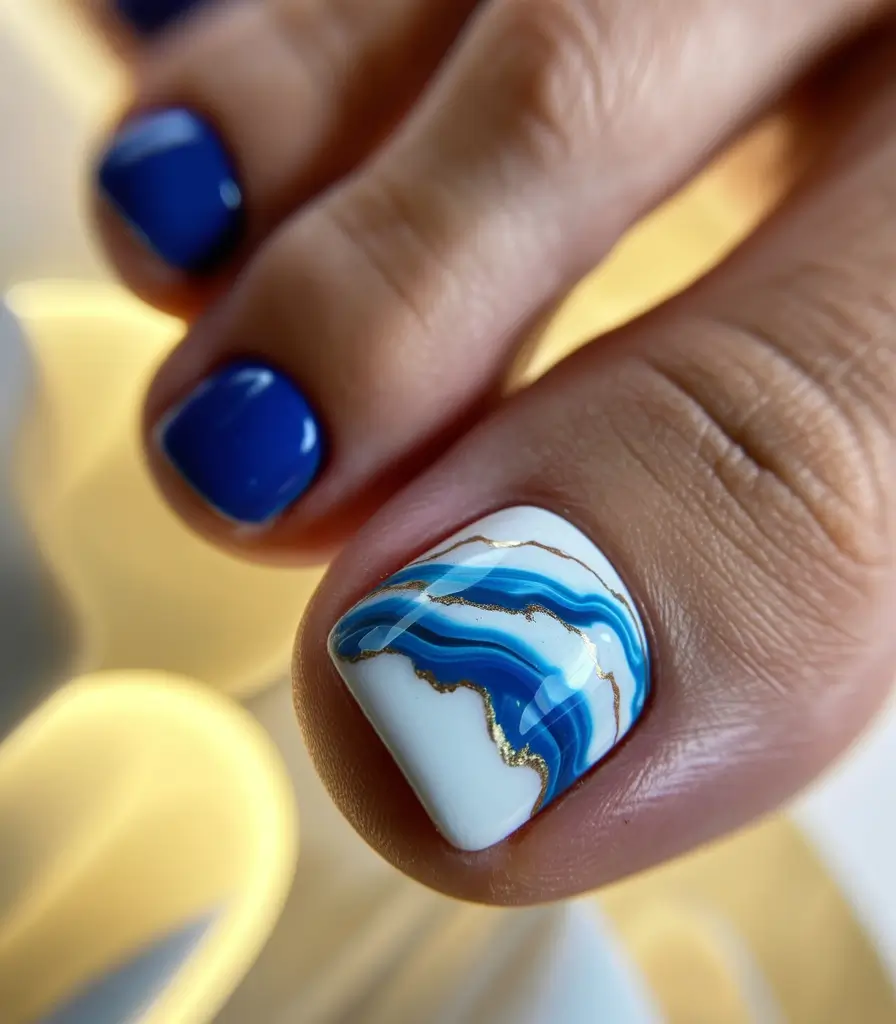 toe nails and color ideas winter 2025 2026 Arctic Wave French