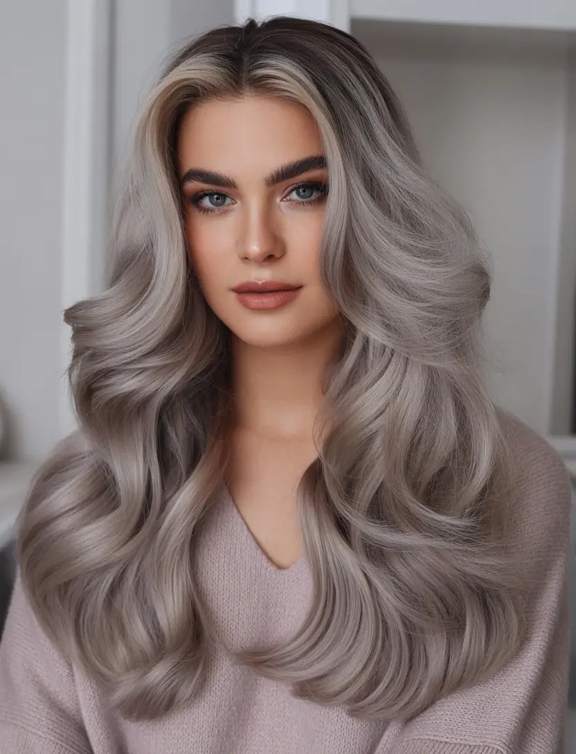 Trending Hair Colors Winter 2025–2026 Silver Smoke Volume