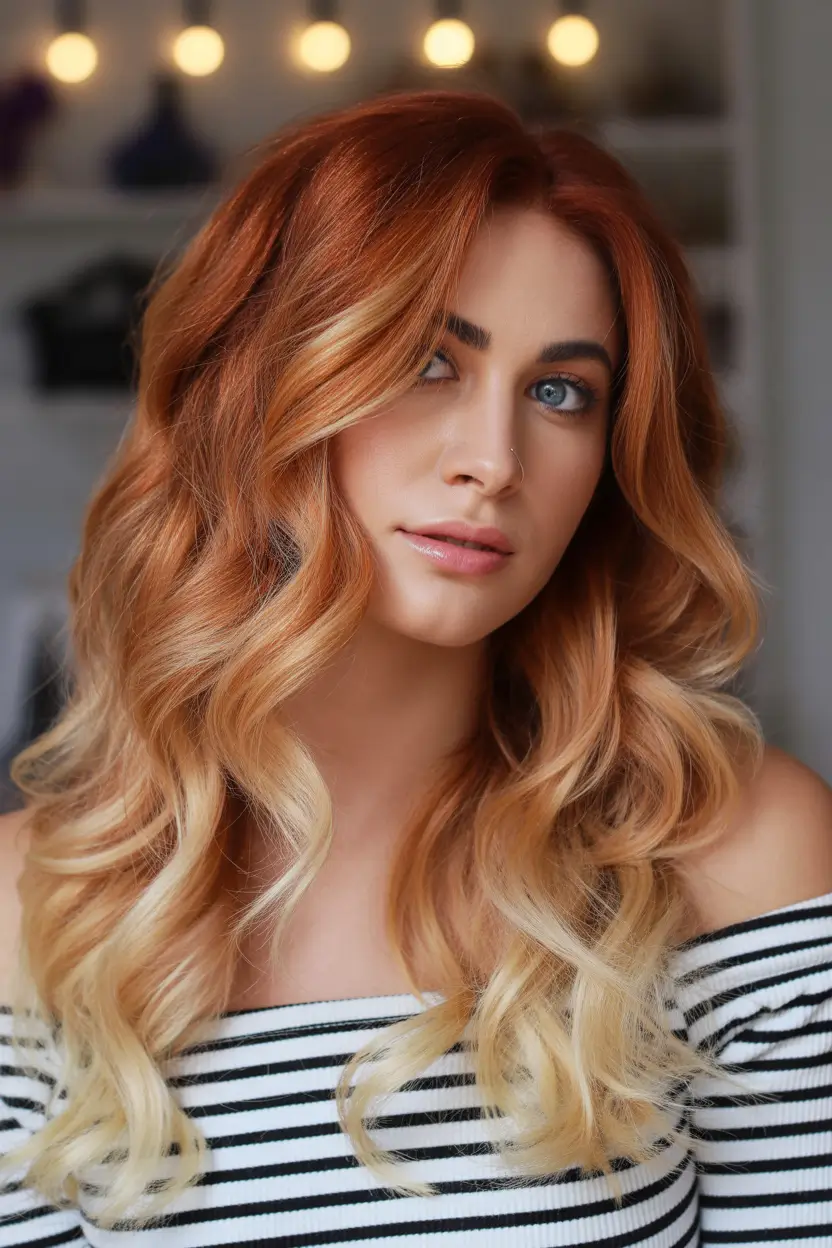 Trending Hair Colors Winter 2025–2026 Copper Blonde Flame