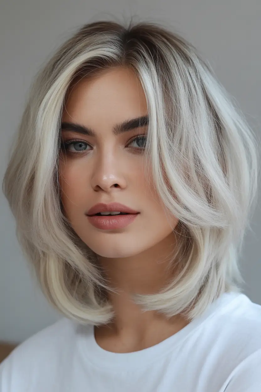 Trending Hair Colors Winter 2025–2026 Platinum Cashmere Bob