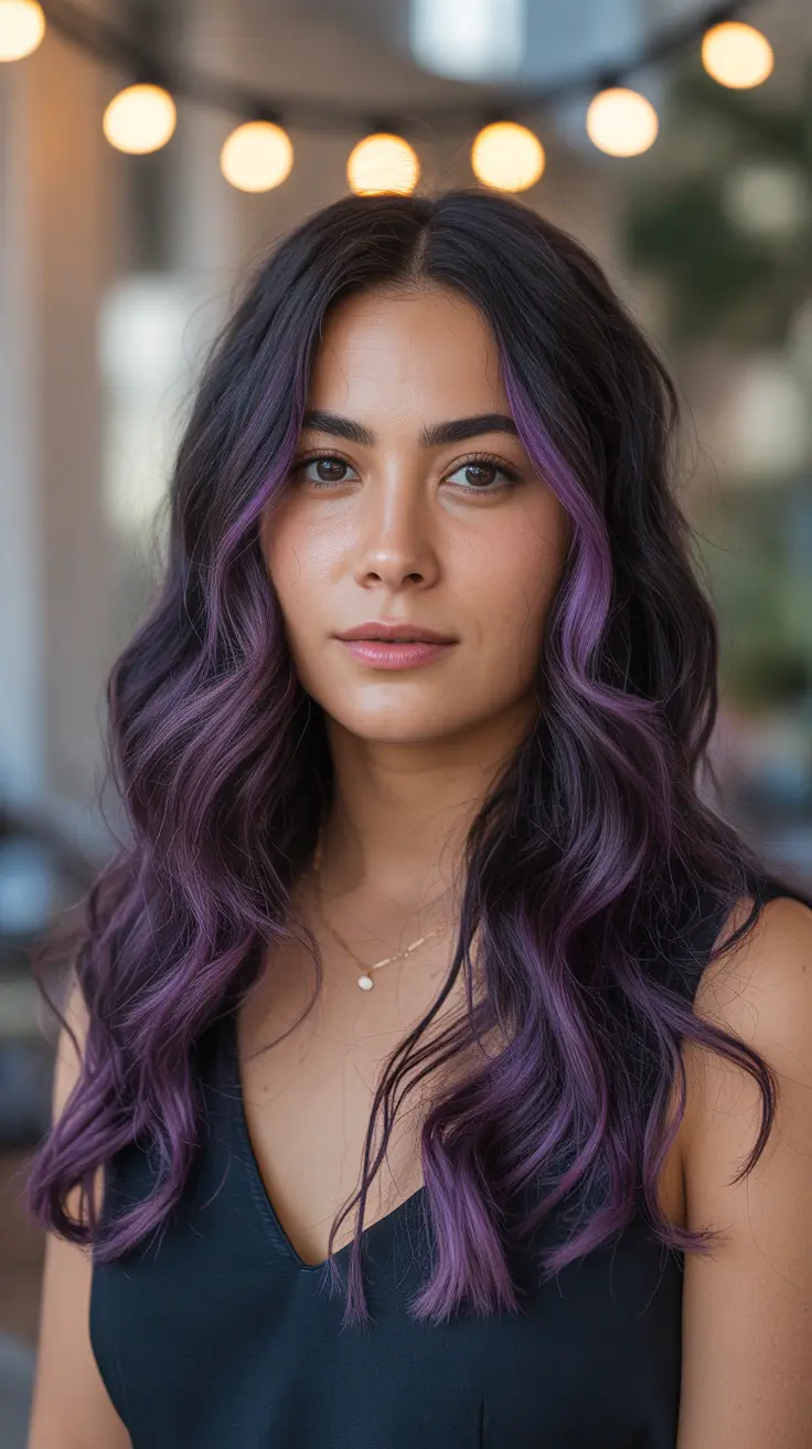 Trending Hair Colors Winter 2025–2026 Midnight Violet Layers
