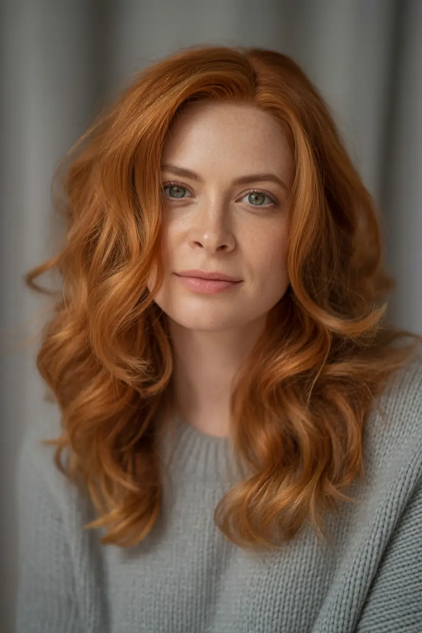 Trending Hair Colors Winter 2025–2026 Golden Ember Curls