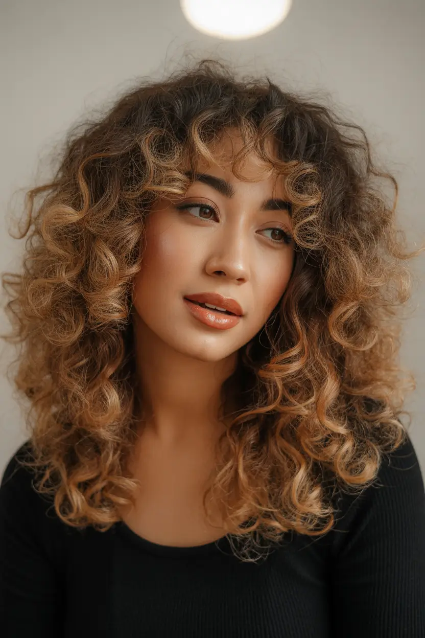 Trending Hair Colors Winter 2025–2026 Honeyed Curl Volume