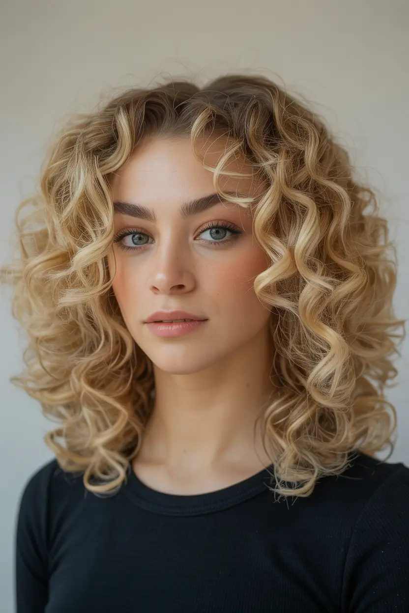 Trending Medium Haircuts Winter 2025–2026 Golden Curls