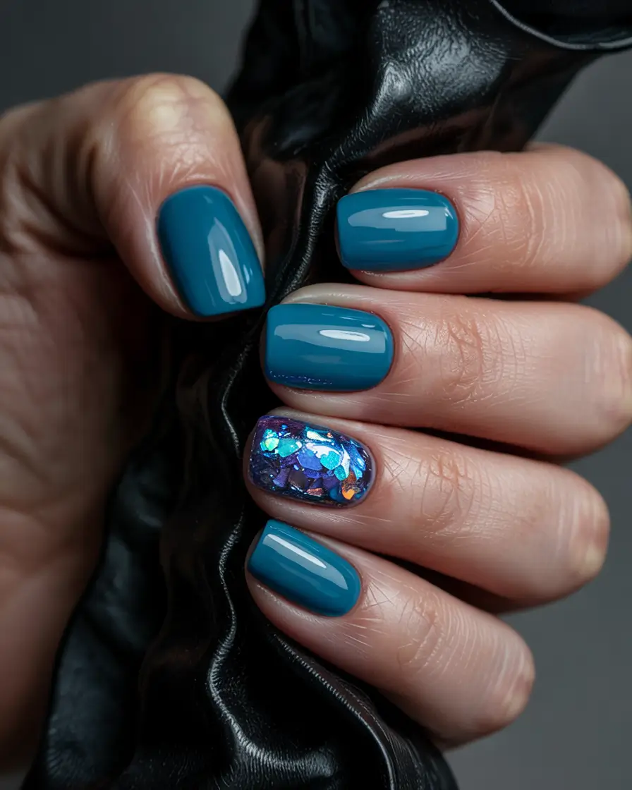 Trendy Manicure Colors Winter 2025–2026 Teal Reflection