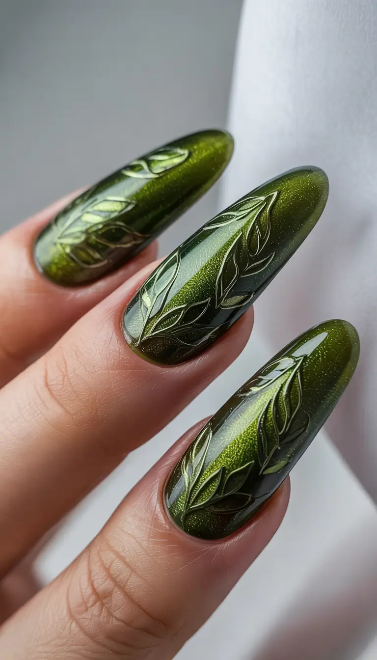 Trendy Manicure Colors Winter 2025–2026 Olive Mirage