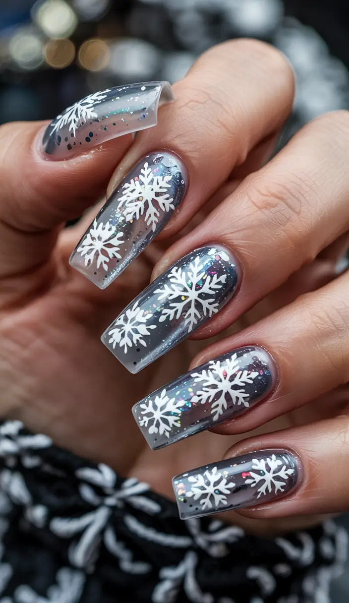Trendy Manicure Colors Winter 2025–2026 Snowflake Chrome