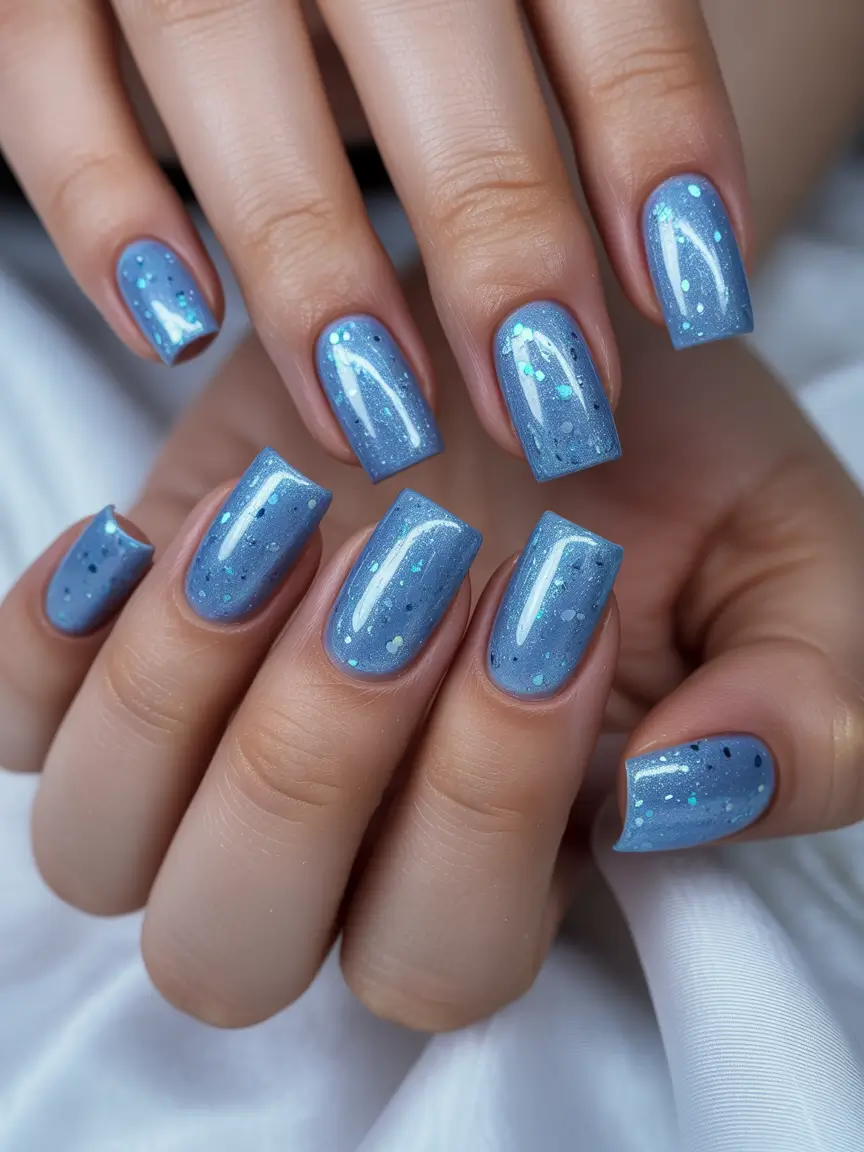 Trendy Manicure Ideas Winter 2025–2026 Frosted Ice Blue Sparkle