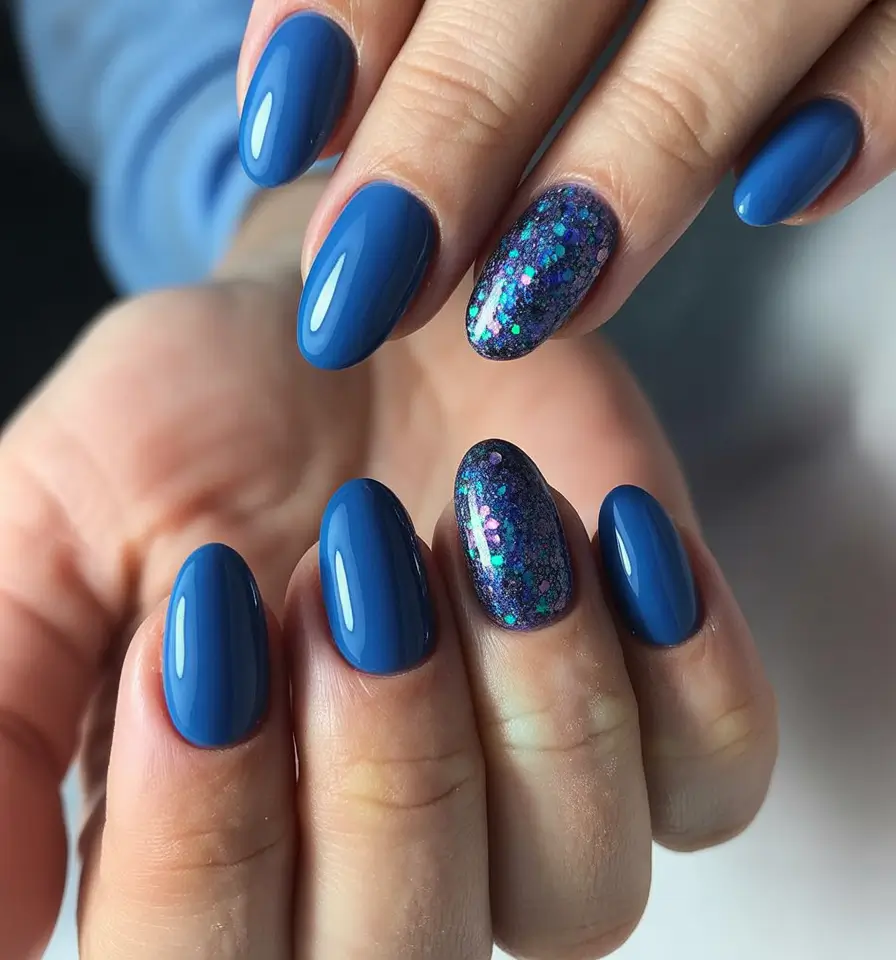 Trendy Manicure Ideas Winter 2025–2026 Ocean Jewel Blue