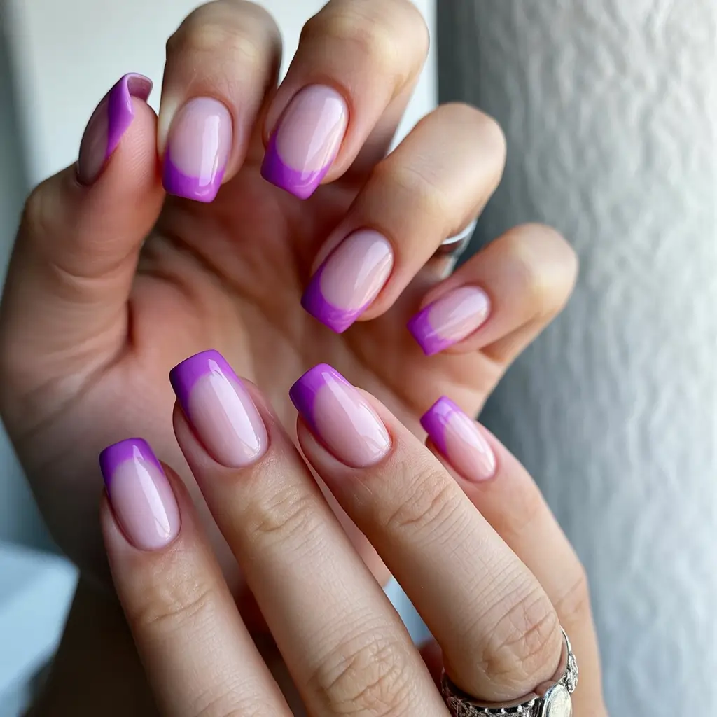 Trendy Manicure Ideas Winter 2025–2026 Violet Edge French