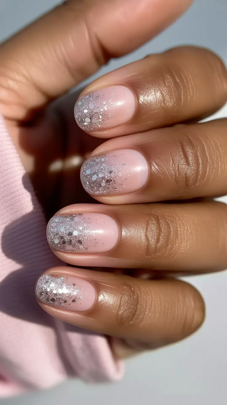 Trendy Manicure Ideas Winter 2025–2026 Frosted Blush Ombre