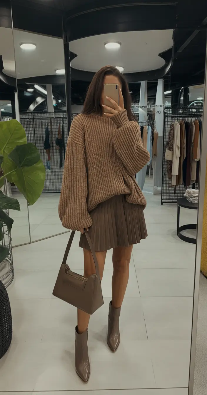 Trendy outfits for women 2026 Mocha Pleats