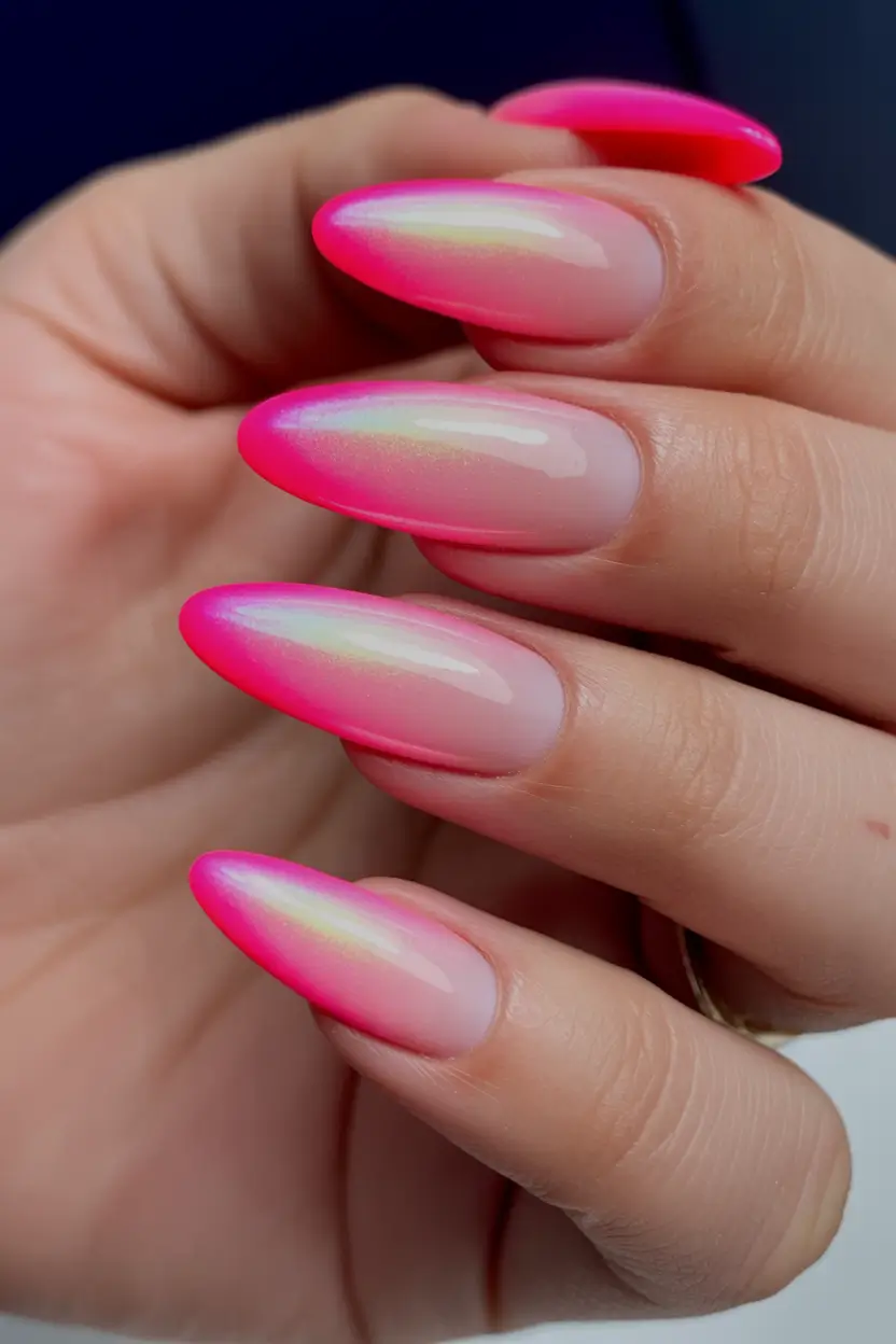 Trendy Pink Winter Nails 2025–2026 Neon Edge Glow
