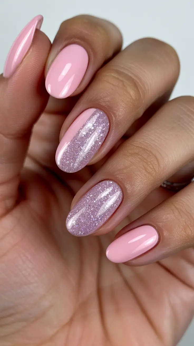 Trendy Pink Winter Nails 2025–2026 Pink Frost & Lilac Spark