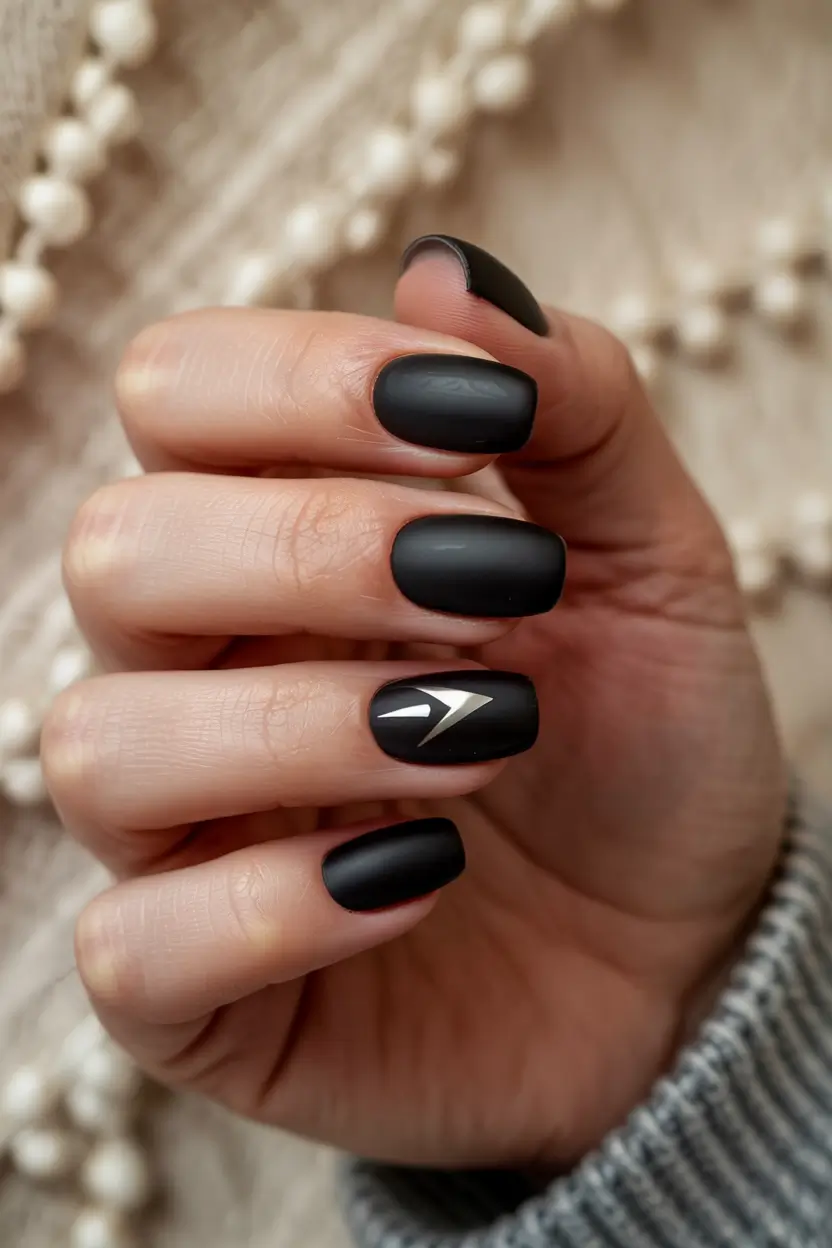 Winter 2025–2026 Dark Nail Colors Ideas Black Velvet Simplicity